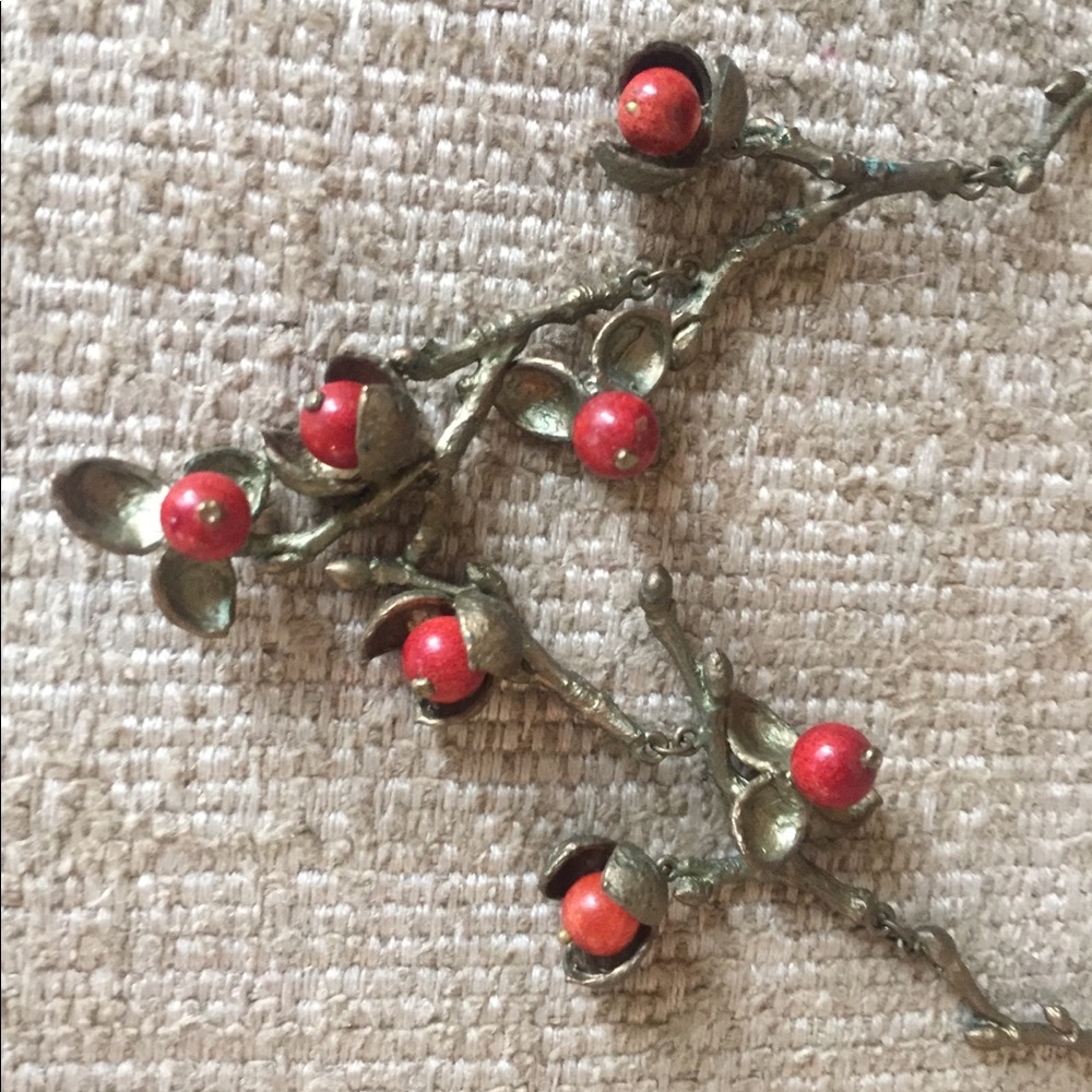 Unique, handmade branch and bud necklace